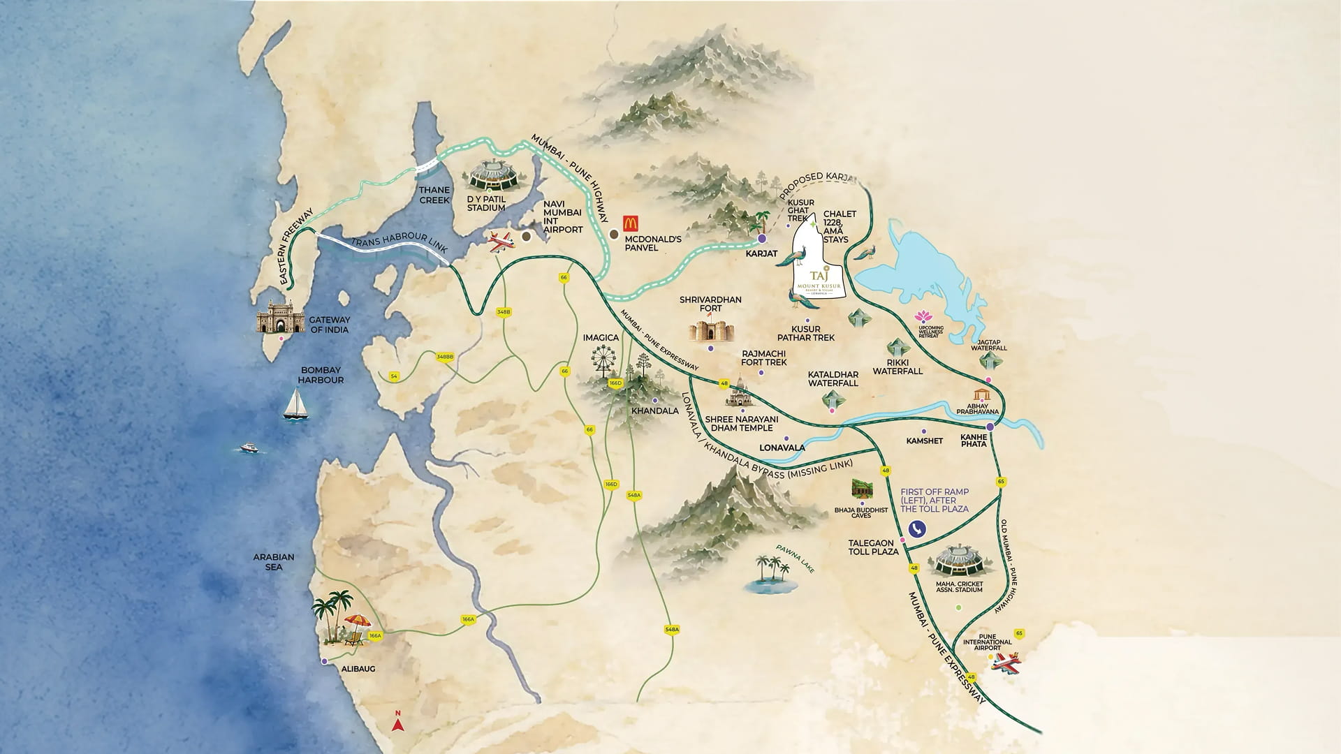 Map of Kusur and the Western Ghats